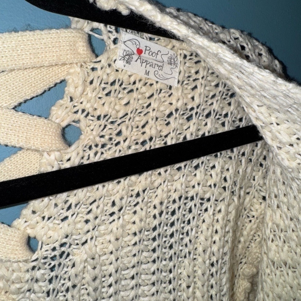 Poof! Cream Open-Knit Cardigan - Picture 4 of 4